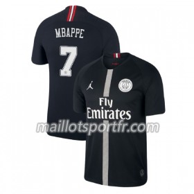 Maillot de Foot Paris Saint Germain Mbappe 7 Jordan Noir Troisième 2018/19